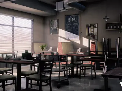 Coffee Shop Environment Free low-poly 3D model