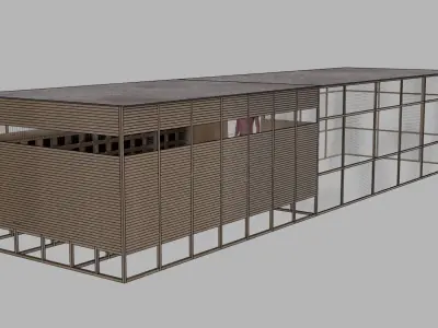 Cage for 100-150 chickens Low-poly 3D model