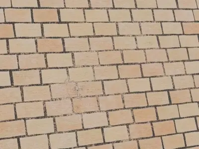 Classic Rectangular Stone Brick Paving PBR Seamless Texture