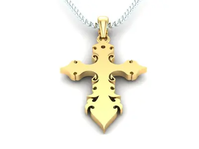 Light Gold Cross New Design  CP 52 3D print model
