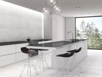 Classic White Marble with Gentle Grey Veins Texture