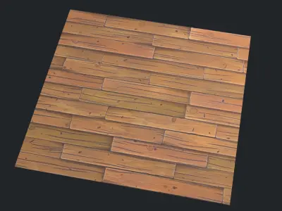 Stylized Wood floor Low-poly 3D model