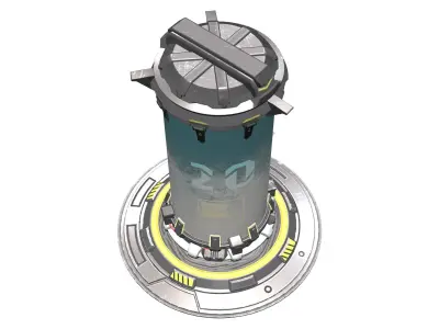 Sci-fi Capsule Low-poly 3D model