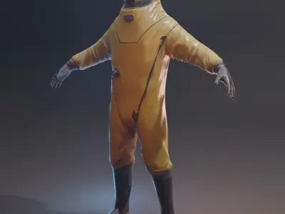 Game-ready Biohazard suit Low-poly 3D model