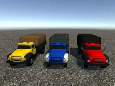 Industrial Small Truck Pack - II Low-poly 3D model