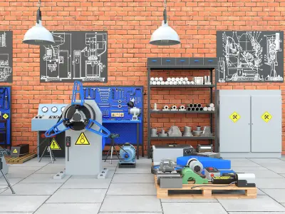 K2116 mechanical press Collection for industrial interior Three 3D model