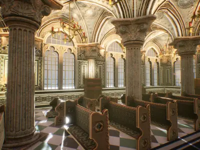 Church 2 Unreal Engine Low-poly 3D model