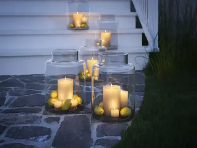 Glass Hurricane Candle Holder 3D model