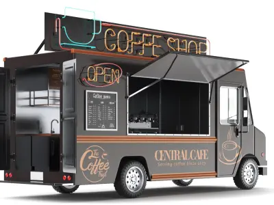  Detailed Coffee Truck And Cart 