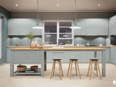 VRay - C4D Scene files - French Country Kitchen Interior 3D model