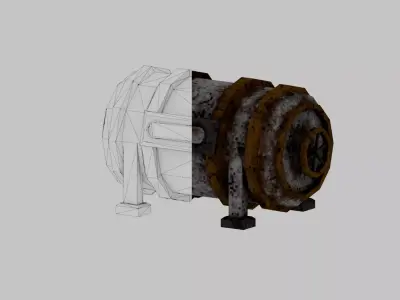 Retro Sci-Fi Industrial Pack  Low-poly 3D model