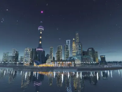 shanghai City Low-poly 3D model