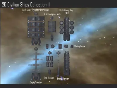 2D Civilian Ships Collection II Texture