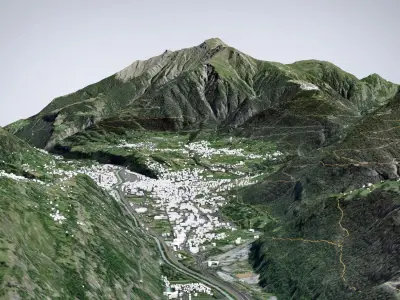 Mountain landscape Brig Switzerland 3D model