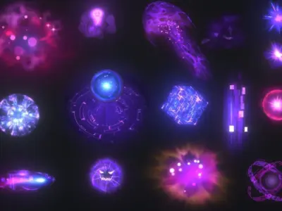 Unity Game VFX - Six Elements VFX Mega Pack - URP 3D model