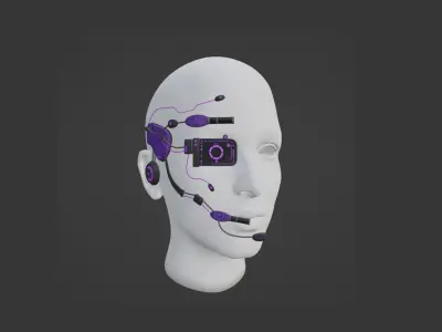 SciFi Glasses E03 Purple Black - Character Design Fashion Low-poly 3D model