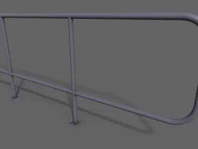 PBR Pedestrian Guard Rail Purple V5 Low-poly 3D model