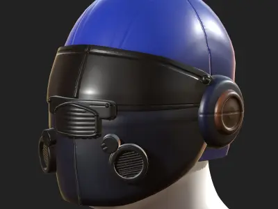 Helmet plastic scifi futuristic 3d model  Low-poly 3D model