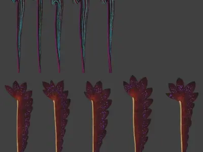 Glowing alien herbs 4 Low-poly 3D model