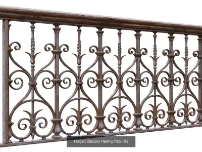 Forged Balcony Railings 3D Model Pack
