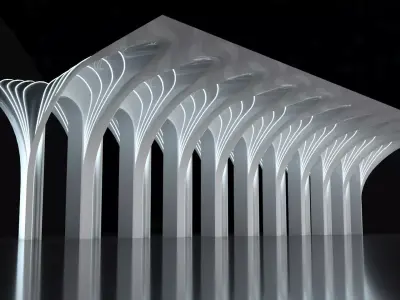 Futuristic Parametric Organic Arched Shade Structure 3D model