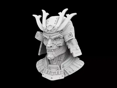 Samurai Cyborg Bust 3D Print Model 3D print model
