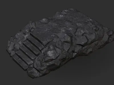 Stairs stone staircase 08 Low-poly 3D model