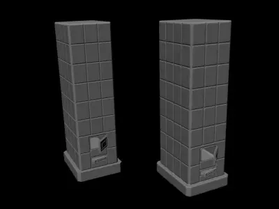  room furnace  Low-poly 3D model