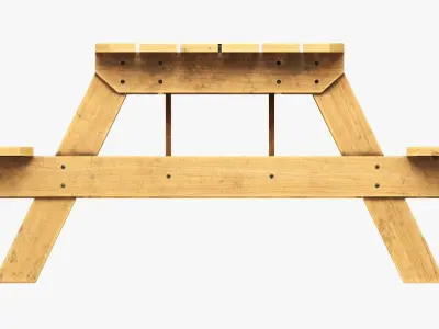 Picnic Table Wood dirty 3D model