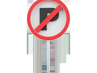  3d  traffic parking ban cartoon icon 3D model