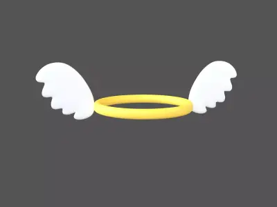 Angel Halo v3 001 Low-poly 3D model