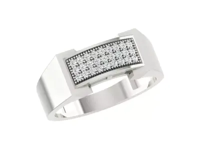 Light Weight White Gold Diamond Ring  -ZA RN 4205 3D print model