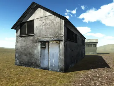 Warehouse Industrial Buildings for Games Lowpoly Low-poly 3D model