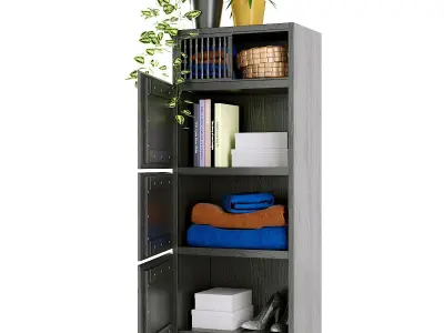 Wardrobe with 3 oak doors BILBAO La redoute 3D model