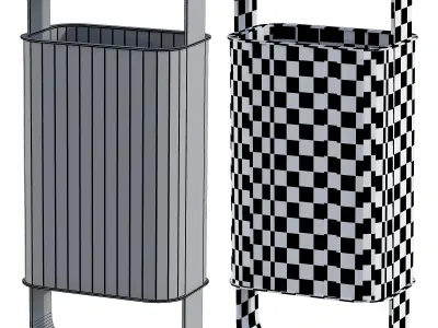 Trash Can Low-poly 3D model
