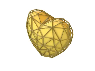 Stylish Heart V4 020 Low-poly 3D model