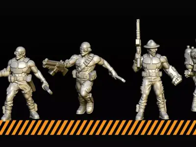 Jungle Fighters team 2 3D print model