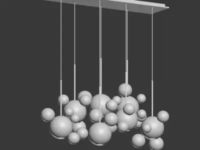Giopato Coombes Bolle Zigzag Chandelier 34 Bubbles 3D model