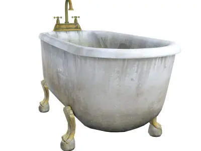 Old bathtub Low-poly 3D model