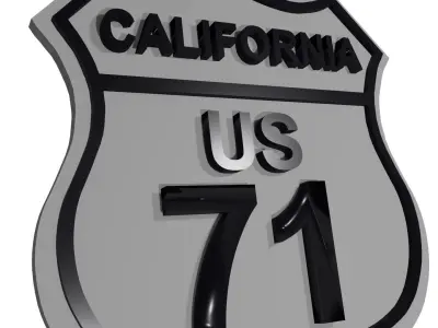 Sign California US 17 3D model