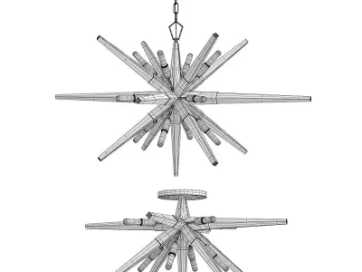 Ariel Semi Flushmount Ariel Starburst Chandelier Low-poly 3D model