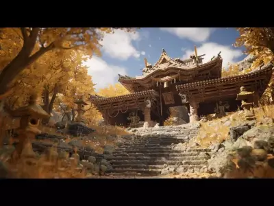 Mountain Temple Low-poly 3D model