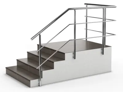 Railings stainless steel stair railing 3D model