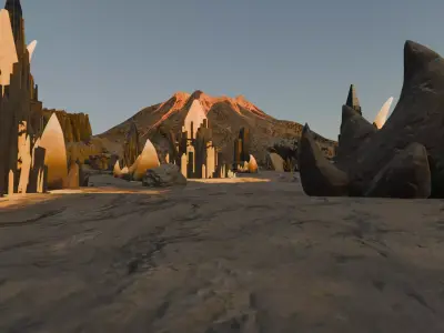 Lava Ruins Landscape 3D model