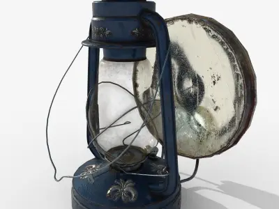 Old Oil Lamp PBR Low Poly Low-poly 3D model