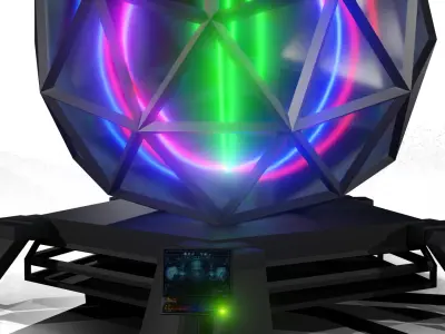 Sci-Fi Nuclear Reactor Particle System Low-poly 3D model