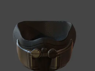 Gas mask helmet 3d model scifi Low-poly  Low-poly 3D model