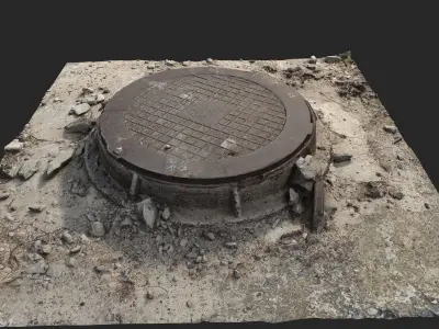 Sewer Manhole Low-poly 3D model