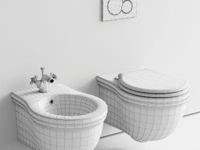 Galassia Ethos Wall Hung WC Art 8439 Art 8440 3D model