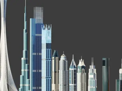 Dubai tallest buildings 3D model